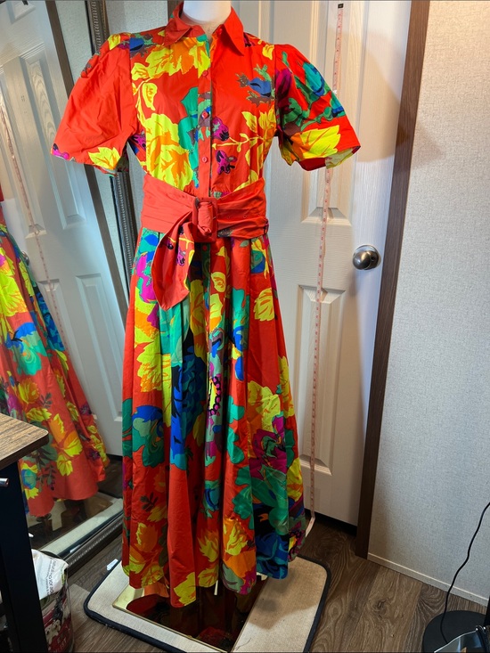 Christopher John Rogers Dresses & Skirts - Christopher John Rogers Red Floral Maxi Dress with Multicolor Print